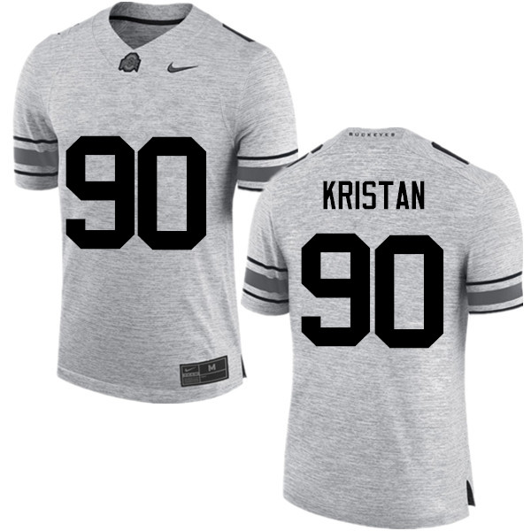Ohio State Buckeyes #90 Bryan Kristan College Football Jerseys Game-Gray